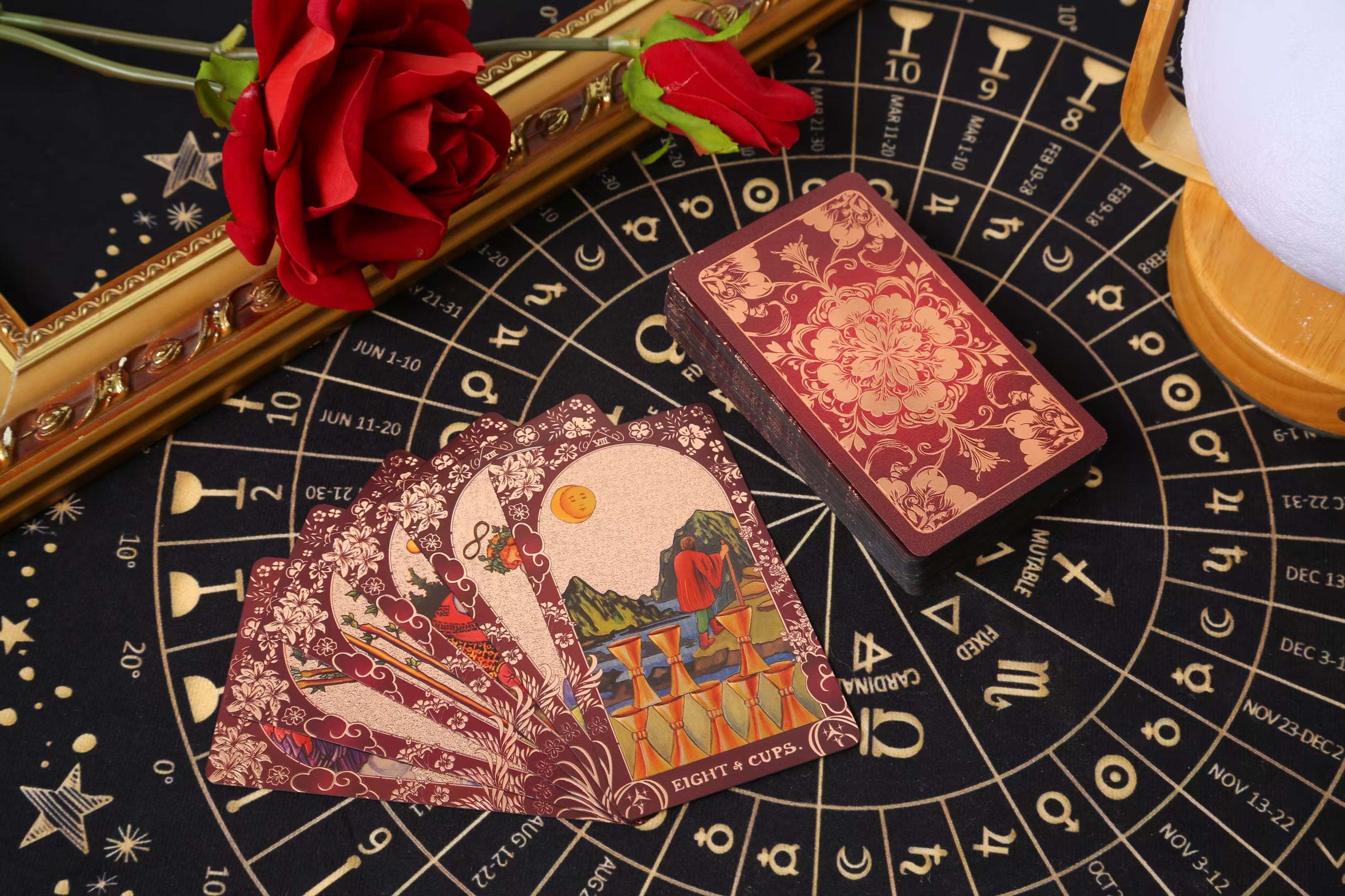 SDIK & SSIK® Sovereign Crimson Red Tarot: Classic Edition with Guidebook & Luxury Gift Box