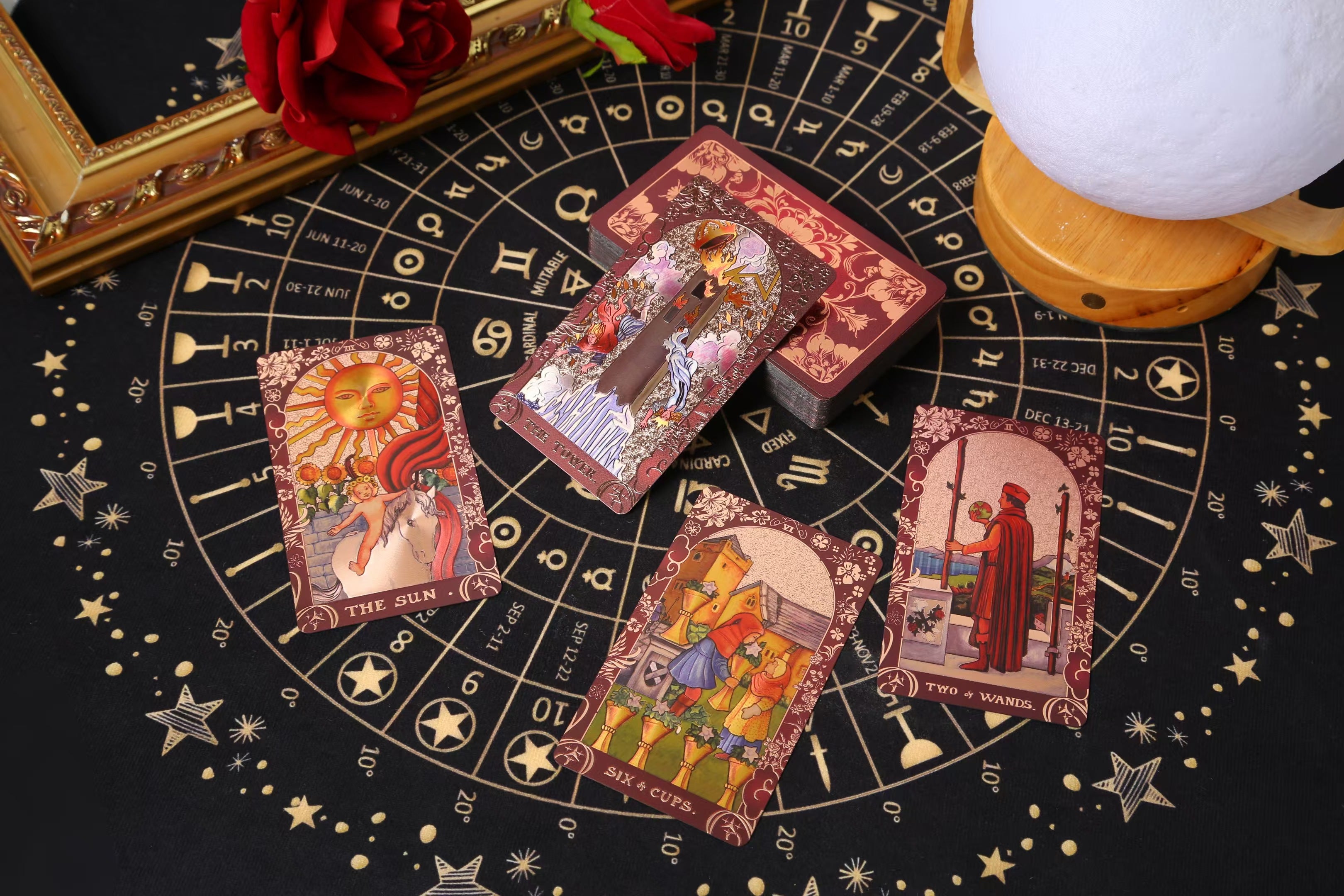 SDIK & SSIK® Sovereign Crimson Red Tarot: Classic Edition with Guidebook & Luxury Gift Box